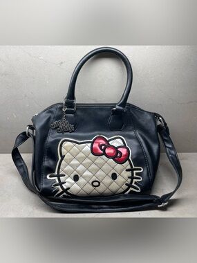 Hello Kitty VTG Black Loungefly Satchel Handbag Top Handles/Shoulder Strap